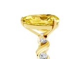 Yellow gold Heart Cut Yellow Sapphire Solitaire Twisted Band with Round  Accents and Prong Setting_17