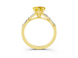 Yellow gold Heart Cut Yellow Sapphire Solitaire with Side Baguettes and Channel Set Band_27