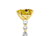 Yellow gold Heart Cut Yellow Sapphire Solitaire with Side Stones on a Pavé Band and Four-Prong Setting_29