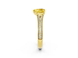 Yellow gold Heart Cut Yellow Sapphire Split Shank Engagement Ring with Pavé Band_26