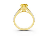 Yellow gold Heart Cut Yellow Sapphire Split Shank Engagement Ring with Pavé Band_27