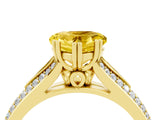 Yellow gold Heart Cut Yellow Sapphire Split Shank Engagement Ring with Pavé Band_28