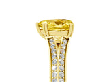 Yellow gold Heart Cut Yellow Sapphire Split Shank Engagement Ring with Pavé Band_29