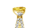 Yellow gold Heart Cut Yellow Sapphire Three-Stone Ring with Pavé Split Shank and Four-Prong Setting_29