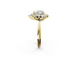Yellow gold Heart Diamond Cluster Halo Ring with Solitaire Band and Four-Prong Setting_22