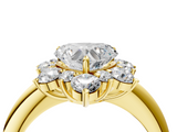 Yellow gold Heart Diamond Cluster Halo Ring with Solitaire Band and Four-Prong Setting_24