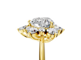 Yellow gold Heart Diamond Cluster Halo Ring with Solitaire Band and Four-Prong Setting_25