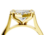 Yellow gold Heart Diamond Cluster Halo Solitaire with Four-Prong Setting_98
