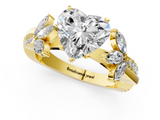 Yellow gold Heart Diamond Floral Vine Solitaire Engagement Ring_5