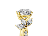 Yellow gold Heart Diamond Floral Vine Solitaire Engagement Ring_9