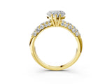 Yellow gold Heart Diamond Pavé Band Solitaire Ring with Four-Prong Setting_52