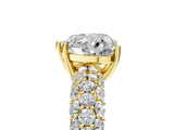 Yellow gold Heart Diamond Pavé Band Solitaire Ring with Four-Prong Setting_54