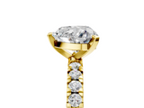 Yellow gold Heart Diamond Pavé Band Solitaire with Four-Prong Setting_187