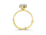 Yellow gold Heart Diamond Pavé Band with Six-Prong Setting_58