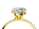 Yellow gold Heart Diamond Pavé Band with Six-Prong Setting_59