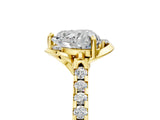 Yellow gold Heart Diamond Pave Band with Floral Prong Setting_32