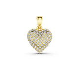Yellow gold Heart Diamond Pendant with Pavé Setting_13
