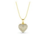 Yellow gold Heart Diamond Pendant with Pavé Setting_14