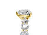 Yellow gold Heart Diamond Prong Setting with Side Stones on a Pave Band_130