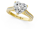 Yellow gold Heart Diamond Solitaire with Pave Band and Six-Prong Setting_33