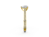 Yellow gold Heart Diamond Solitaire with Pave Band and Six-Prong Setting_34