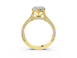 Yellow gold Heart Diamond Solitaire with Pave Band and Six-Prong Setting_35