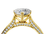 Yellow gold Heart Diamond Solitaire with Pave Band and Six-Prong Setting_36