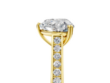Yellow gold Heart Diamond Solitaire with Pave Band and Six-Prong Setting_37