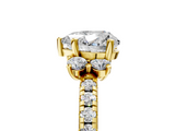 Yellow gold Heart Diamond Three-Stone Pave Band with Four-Prong Setting_37