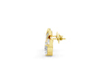 Yellow gold Heart Diamond X Stud Earrings with Baguette and Round Accents_13