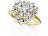 Yellow gold Heart Halo Cluster Diamond Engagement Ring with Prong Setting and Polished Band_40