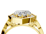 Yellow gold Heart Halo Diamond Engagement Ring with Milgrain Band and Four-Prong Setting_40
