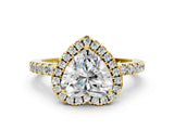 Yellow gold Heart Halo Diamond Engagement Ring with Pavé Band and Four-Prong Setting_81