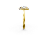 Yellow gold Heart Halo Diamond Engagement Ring with Solitaire Band and Four-Prong Setting_18