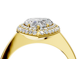 Yellow gold Heart Halo Diamond Engagement Ring with Solitaire Band and Four-Prong Setting_20