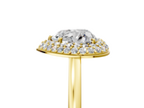 Yellow gold Heart Halo Diamond Engagement Ring with Solitaire Band and Four-Prong Setting_21