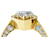 Yellow gold Heart Halo Diamond Engagement Ring with Split Shank Band and Four-Prong Setting_10