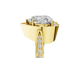 Yellow gold Heart Halo Diamond Engagement Ring with Split Shank Band and Four-Prong Setting_11
