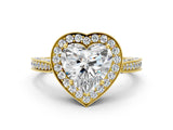 Yellow gold Heart Halo Diamond Engagement Ring with Split Shank Band and Four-Prong Setting_6