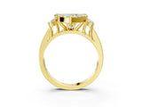 Yellow gold Heart Halo Diamond Engagement Ring with Split Shank and Four-Prong Setting_46