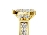 Yellow gold Heart Halo Diamond Engagement Ring with Split Shank and Four-Prong Setting_48