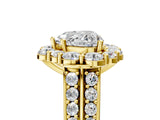 Yellow gold Heart Halo Diamond Engagement Ring with Split Shank and Prong Setting_70