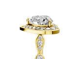 Yellow gold Heart Halo Diamond Engagement Ring with Twisted Band and Four-Prong Setting 5