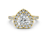 Yellow gold Heart Halo Diamond Pavé Solitaire Ring_51