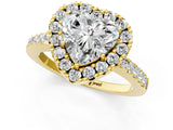 Yellow gold Heart Halo Diamond Pavé Solitaire Ring_52