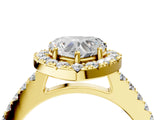 Yellow gold Heart Halo Diamond Pavé Solitaire Ring_55
