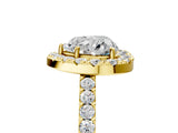 Yellow gold Heart Halo Diamond Pavé Solitaire Ring_56