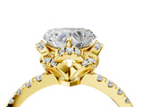Yellow gold Heart Halo Diamond Pave Band Ring with Four-Prong Setting_38