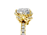 Yellow gold Heart Halo Diamond Pave Band Ring with Four-Prong Setting_39