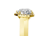 Yellow gold Heart Halo Diamond Ring with Cathedral Band and Four-Prong Setting_67